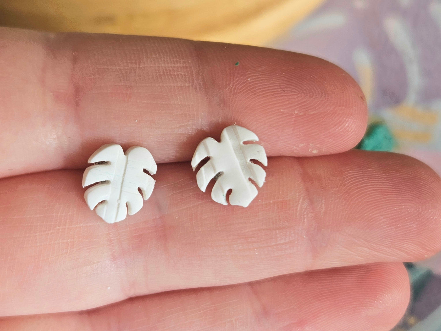 Monstera Mini Studs