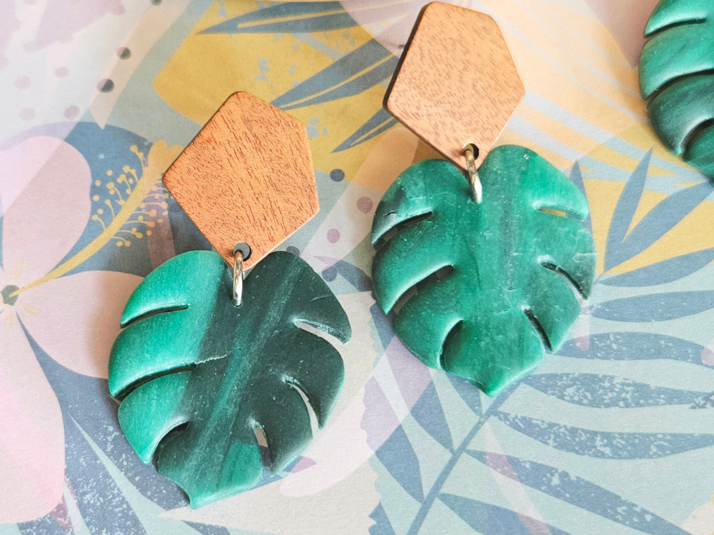 Monstera Statment Earrings