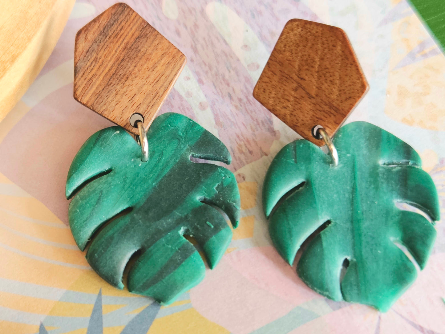 Monstera Statment Earrings