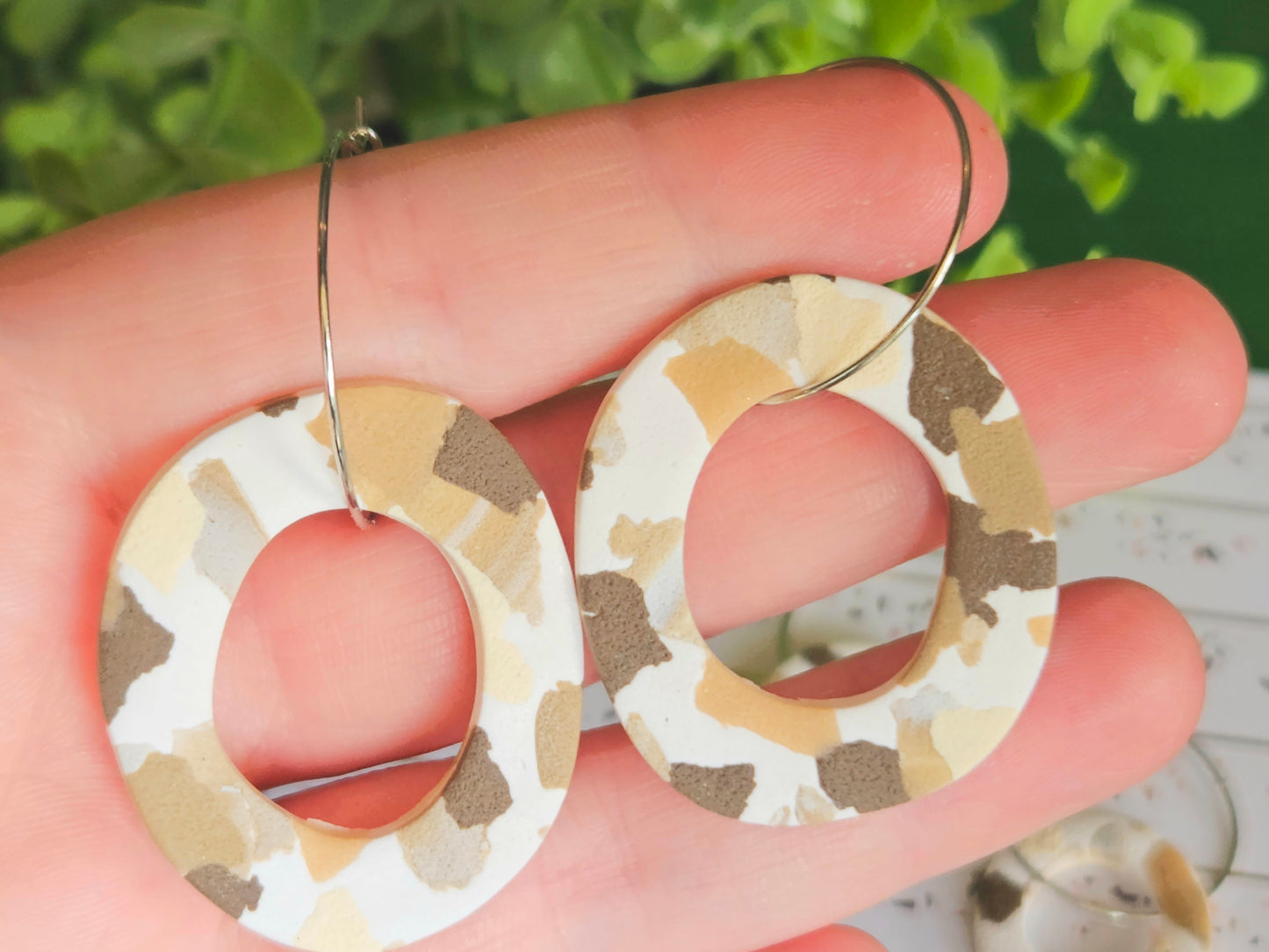 Terrazzo Print Large Earrings