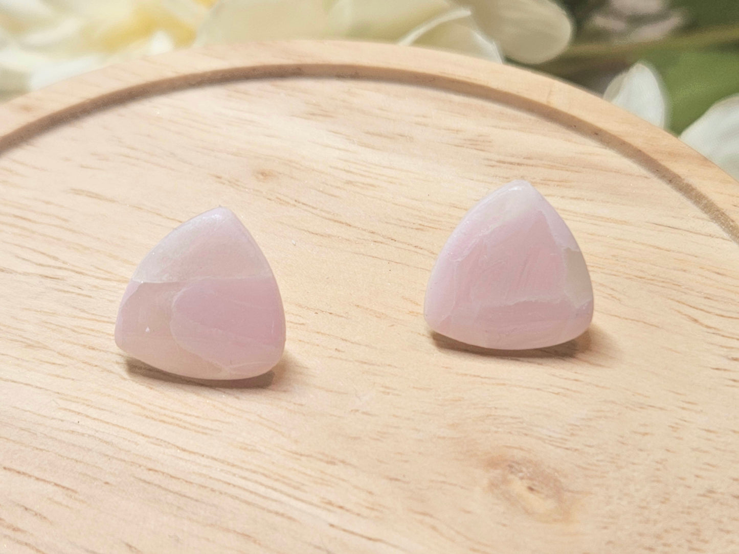 Pink Blossom Faux Quartz Studs