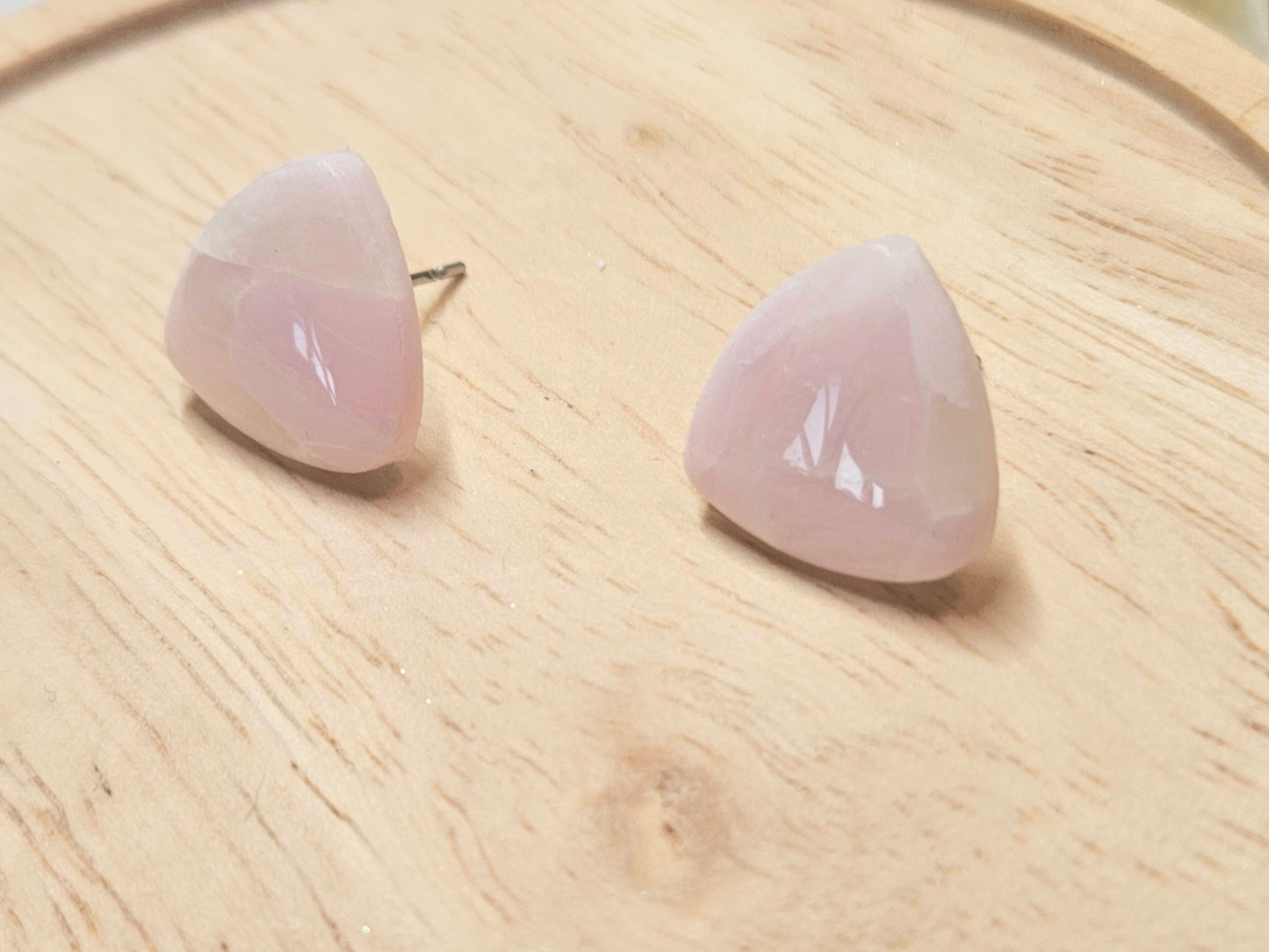 Pink Blossom Faux Quartz Studs