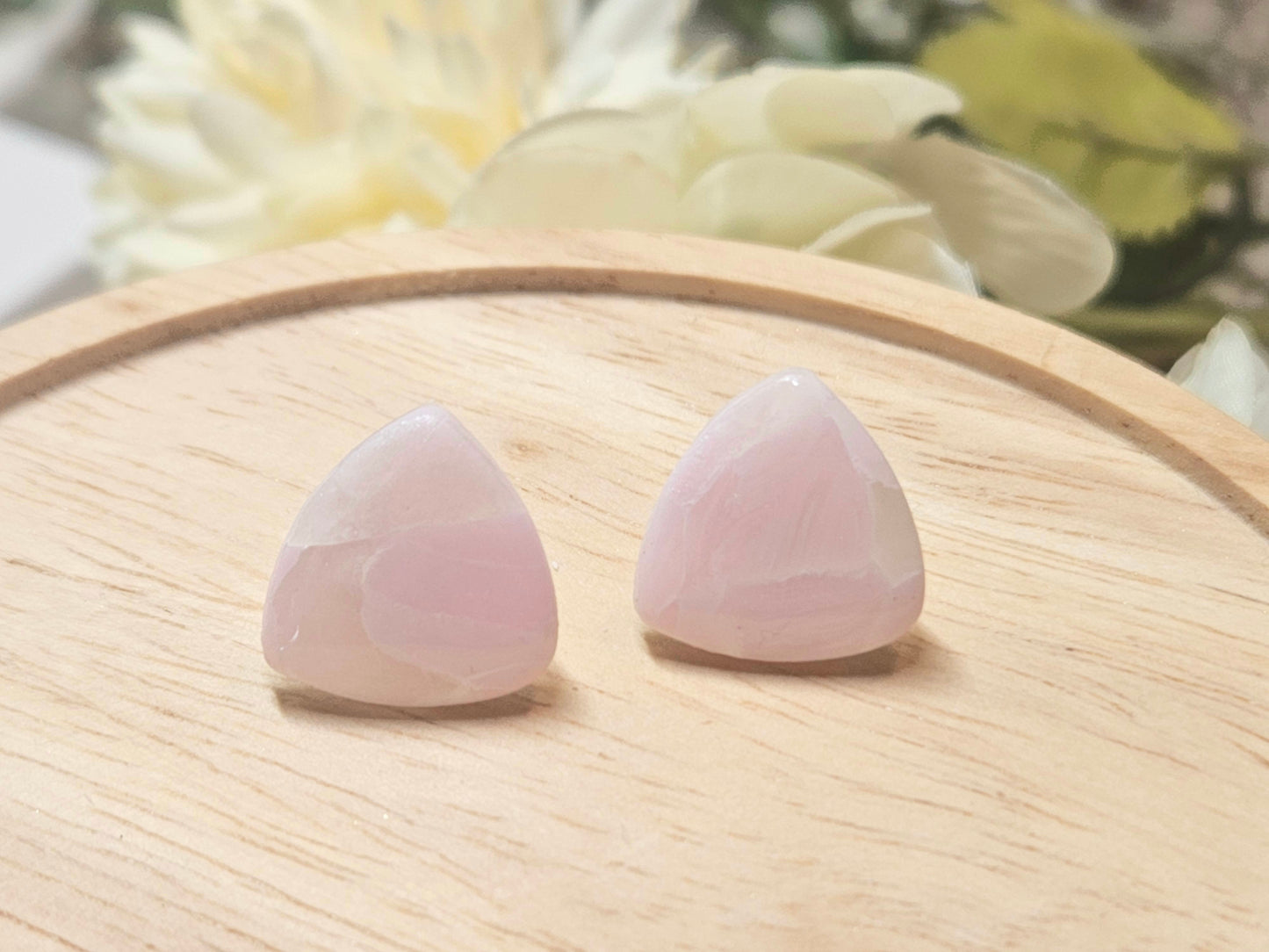 Pink Blossom Faux Quartz Studs