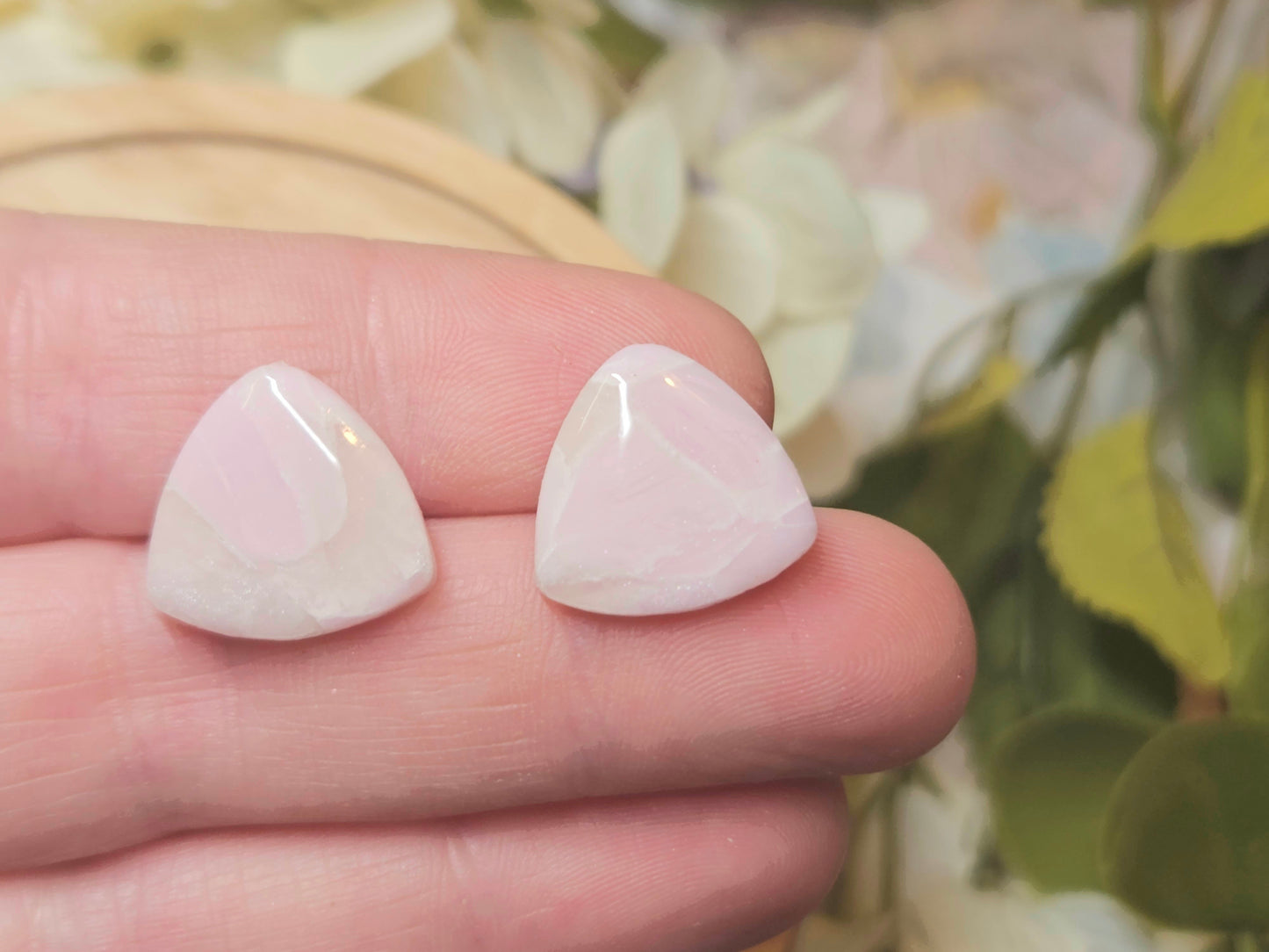 Pink Blossom Faux Quartz Studs