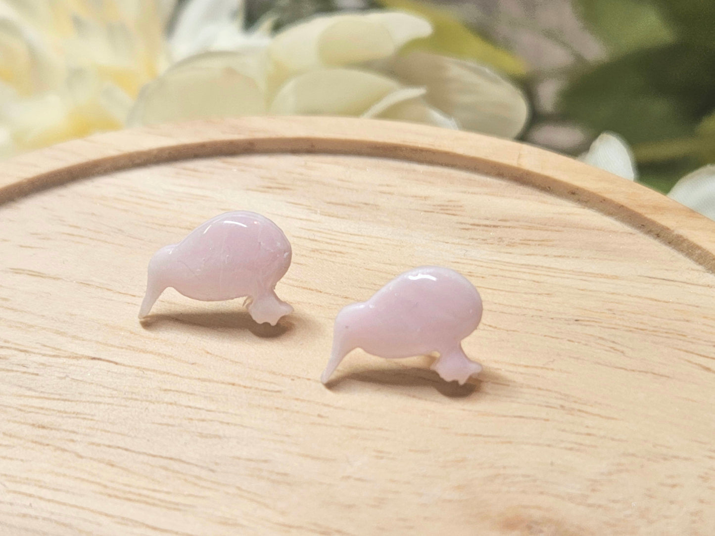 Pink Blossom Faux Quartz Mini Kiwi Studs