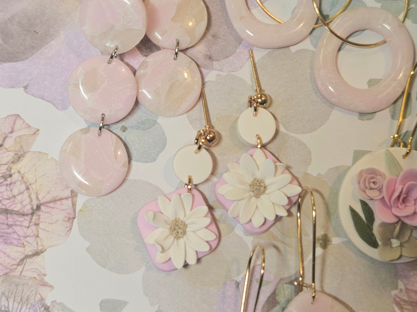 Pink Blossom Dangle Earrings