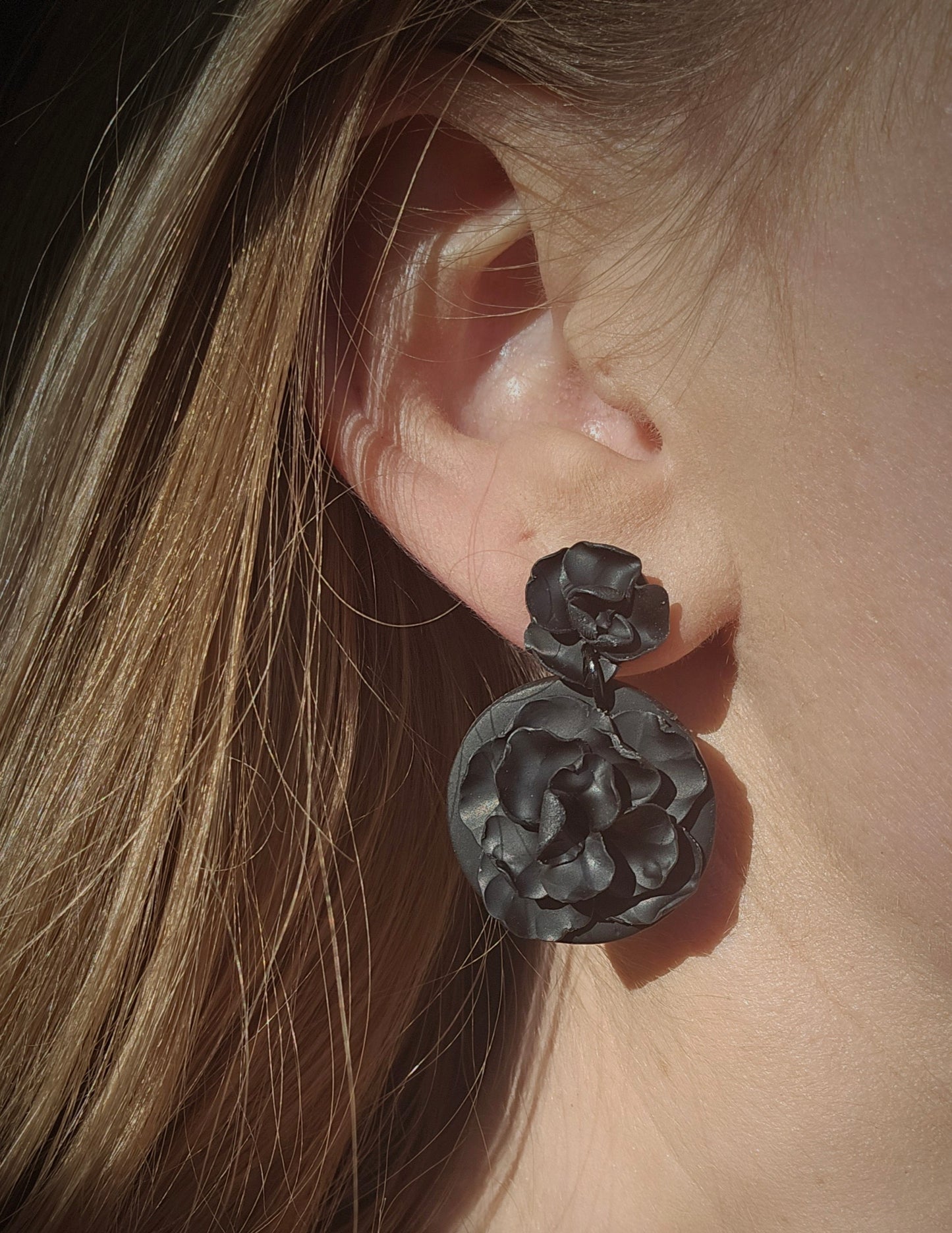 Noir Floral Earrings