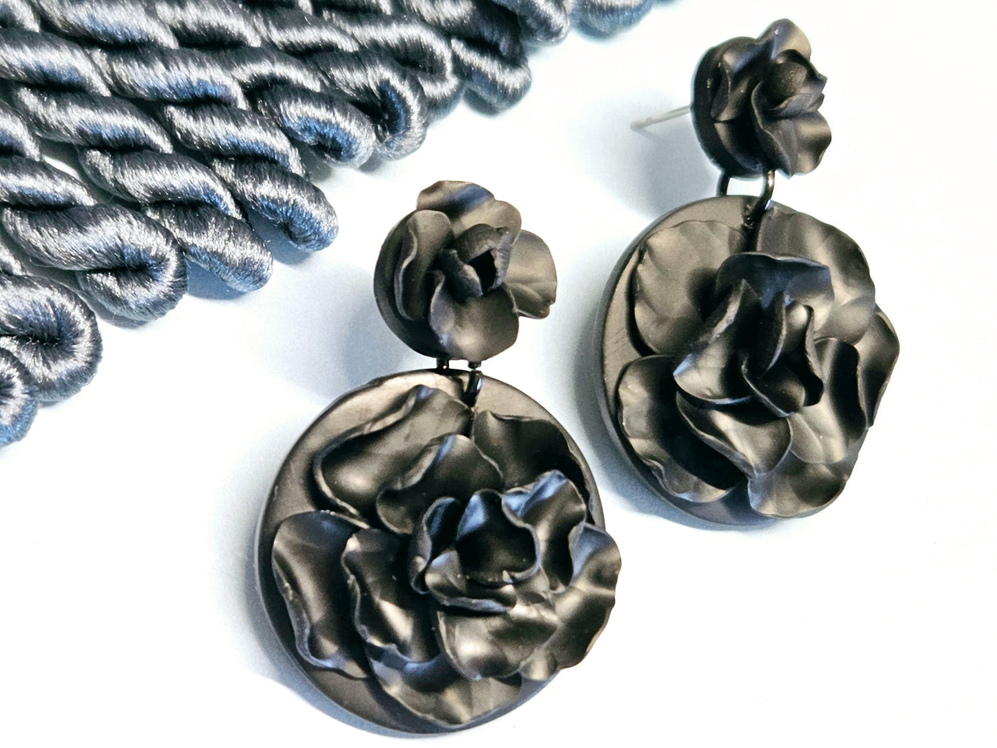 Noir Floral Earrings