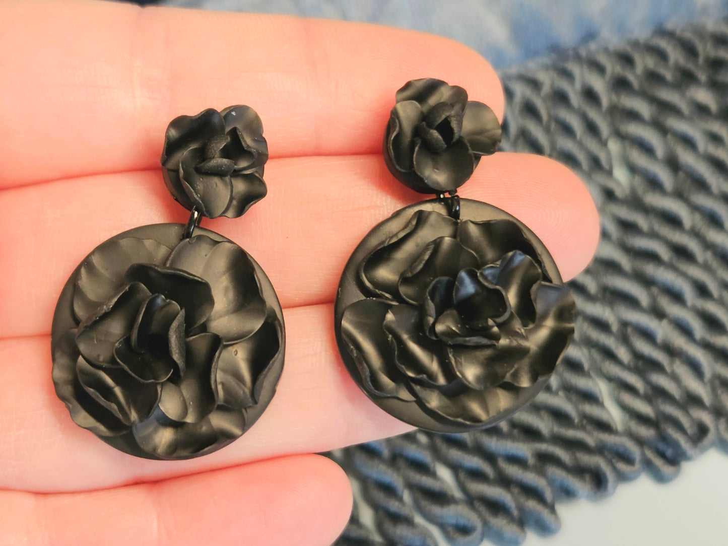 Noir Floral Earrings