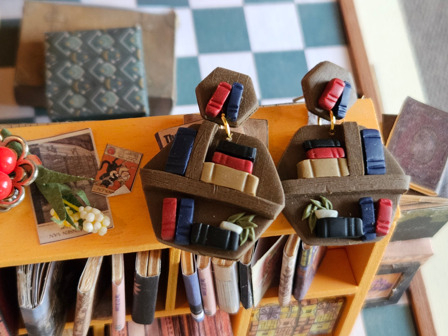 Book Shelf Earrings