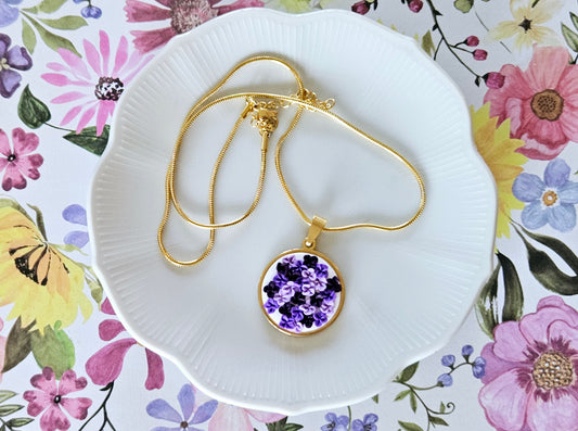 Lilac Garden Necklace Gold Tone