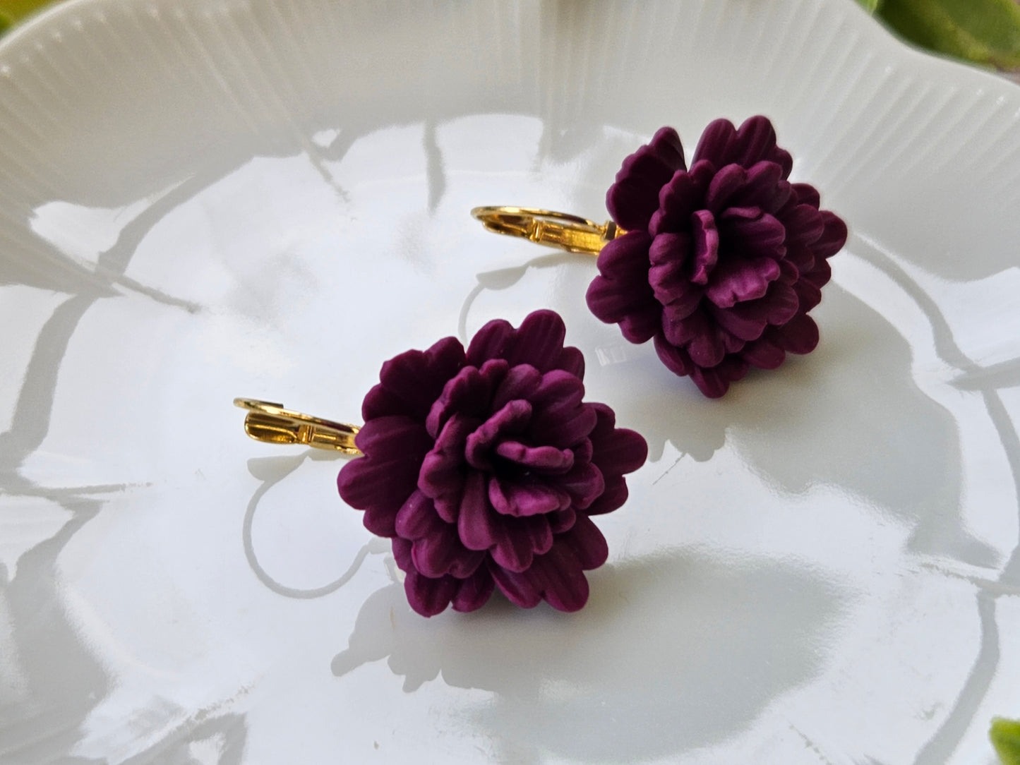 Carnation Deep Magenta Earrings