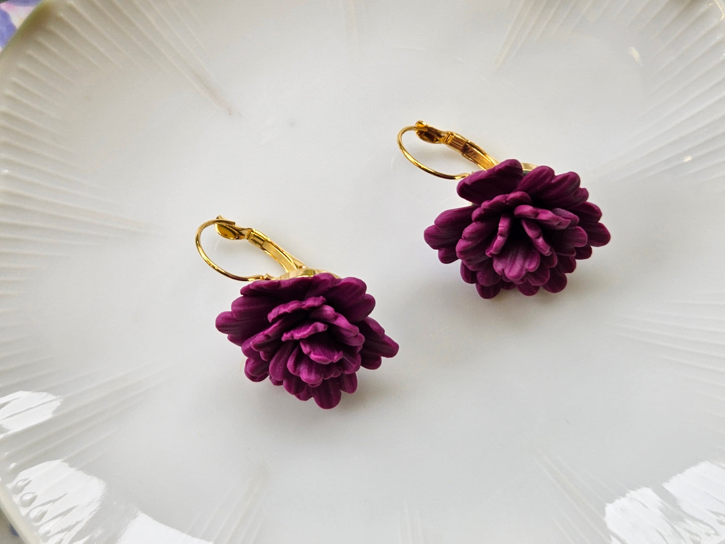 Carnation Deep Magenta Earrings