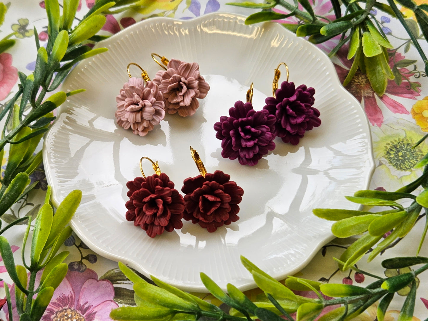 Carnation Deep Magenta Earrings