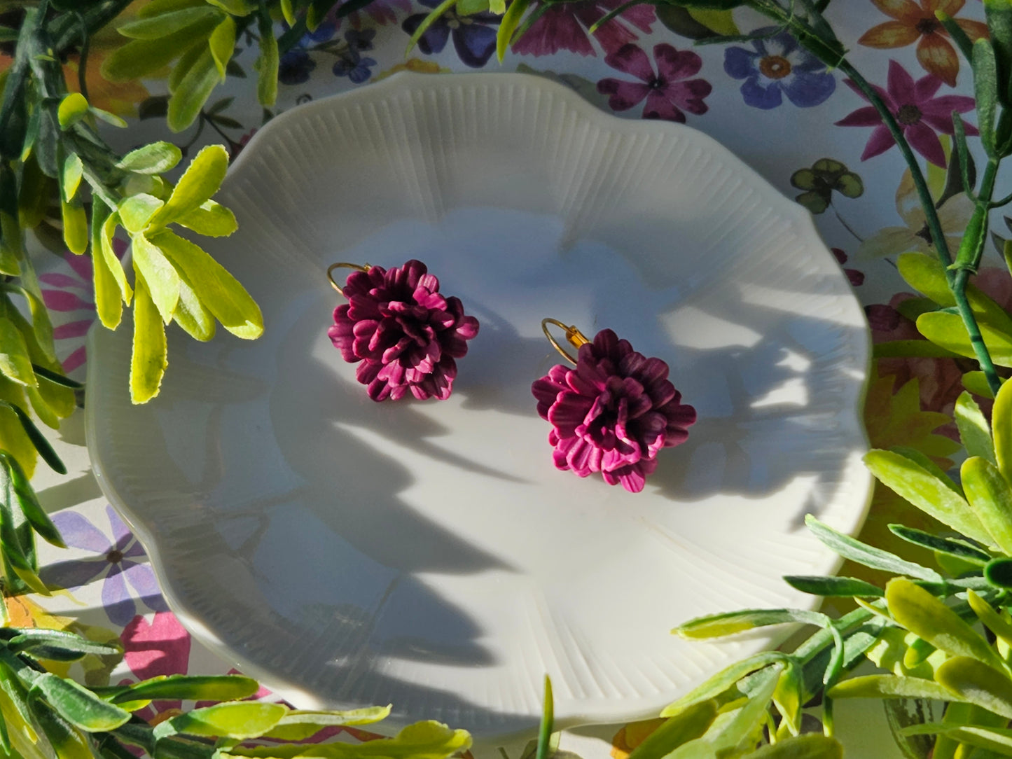 Carnation Deep Magenta Earrings