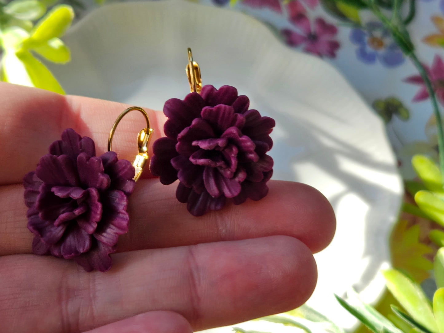 Carnation Deep Magenta Earrings