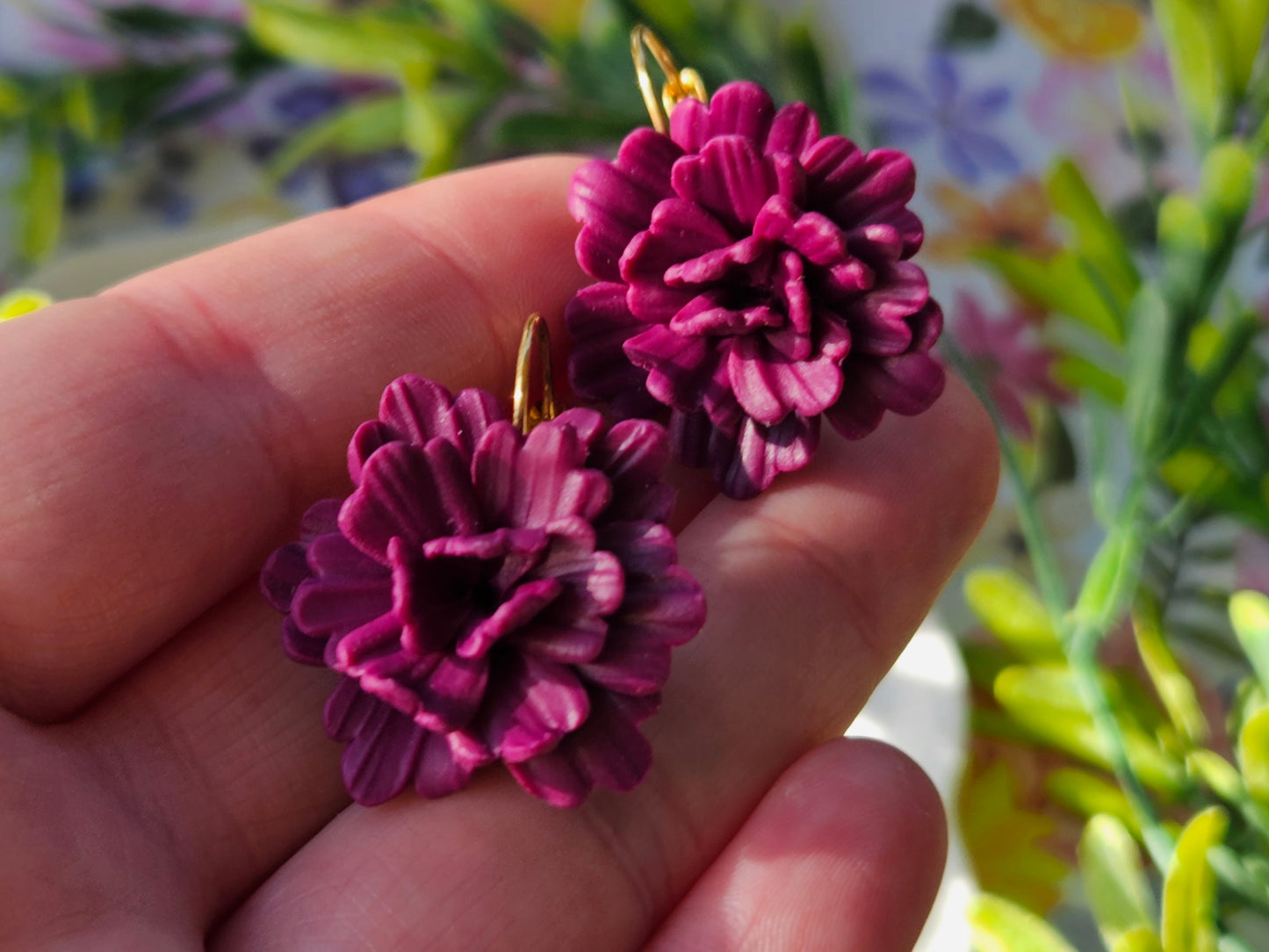 Carnation Deep Magenta Earrings