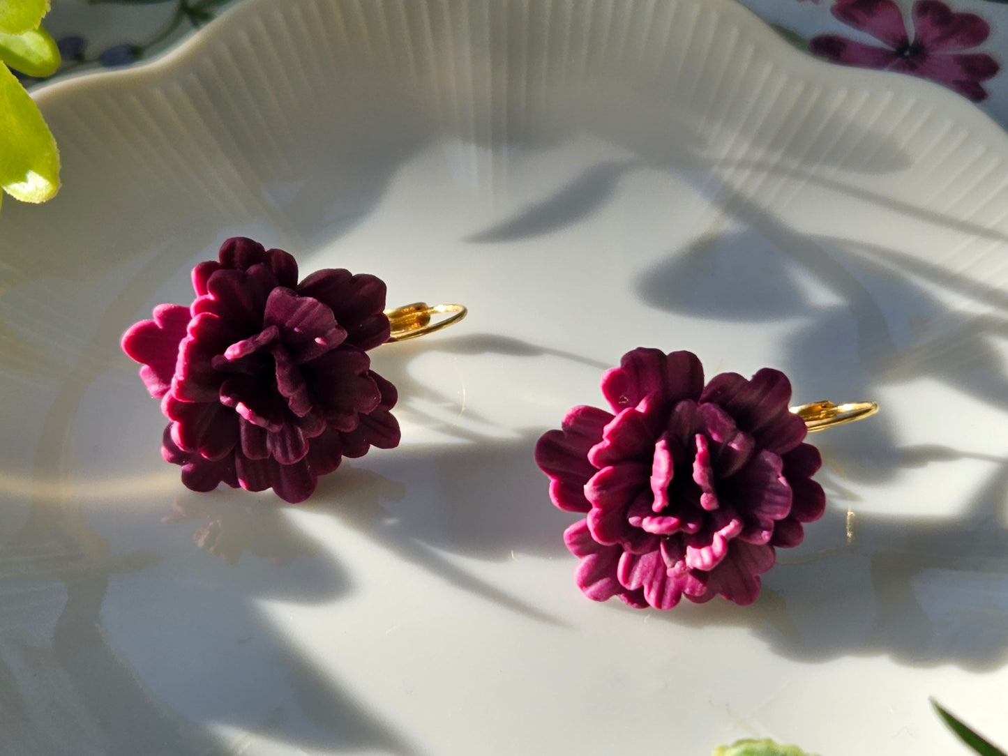 Carnation Deep Magenta Earrings