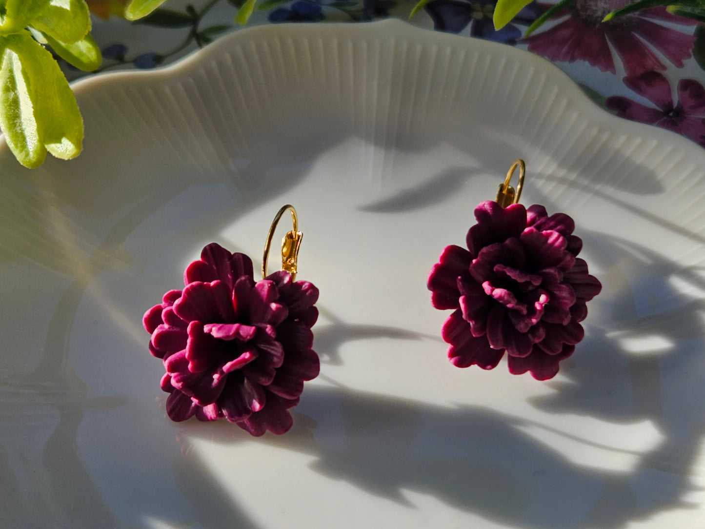 Carnation Deep Magenta Earrings