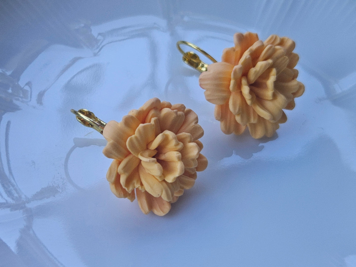 Carnation Peach Earrings