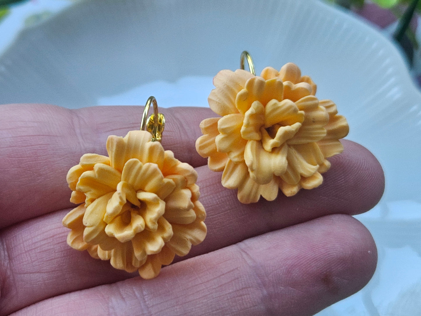 Carnation Peach Earrings