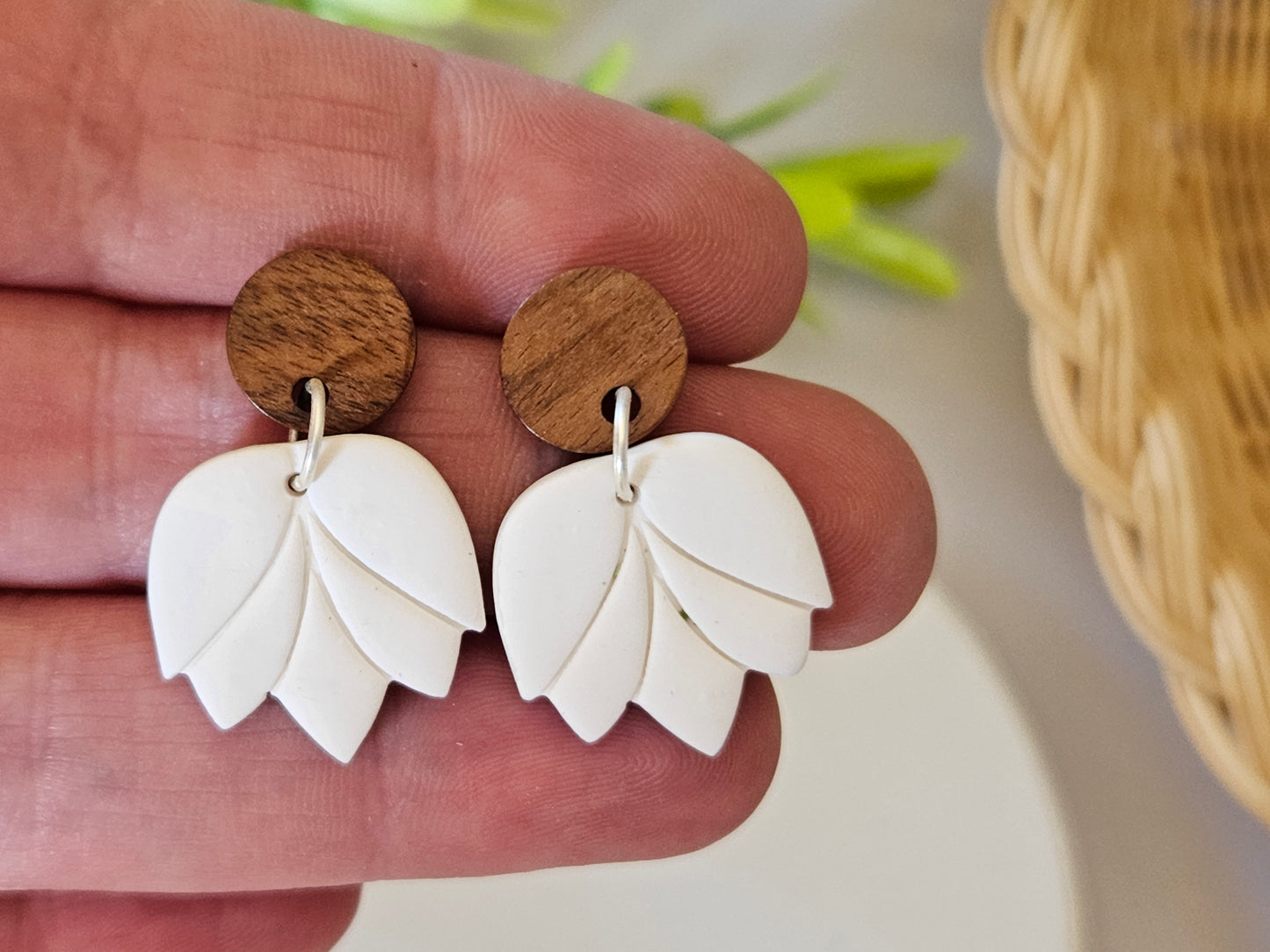 Accent White Earrings