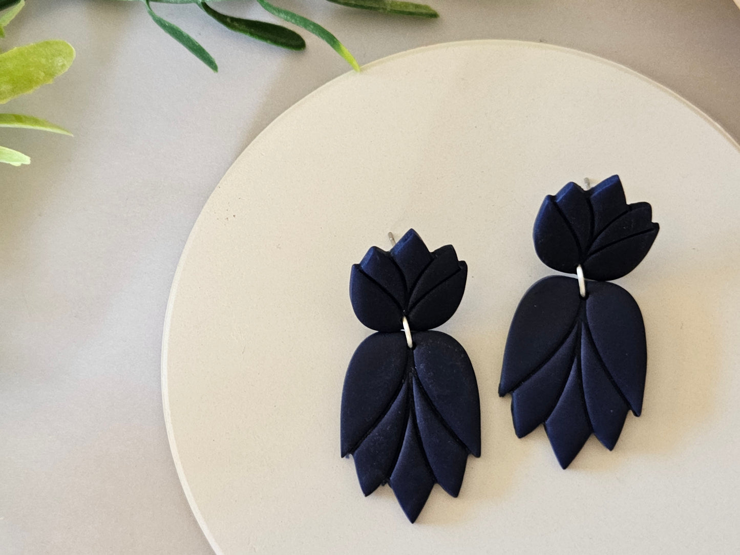 Accent Navy Large Earrings