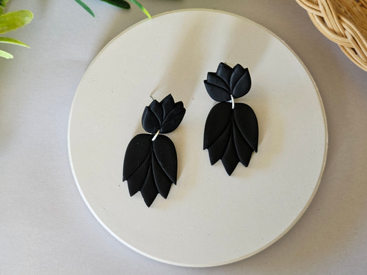 Accent Black Large Earrings