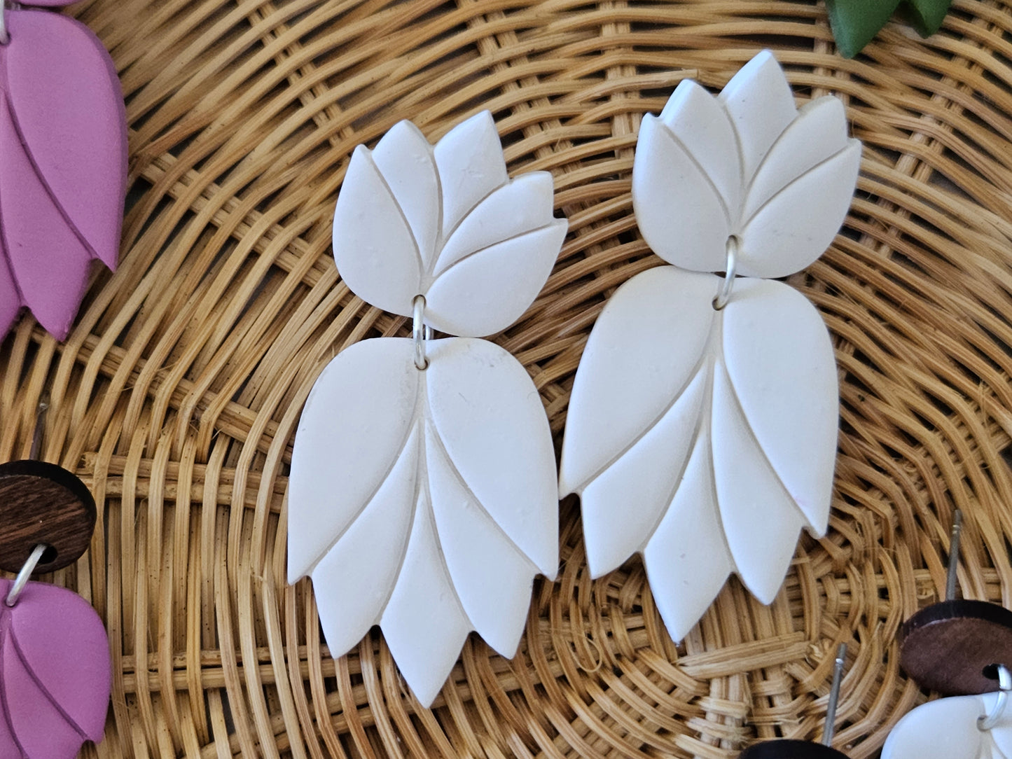 Accent White Large Earrings