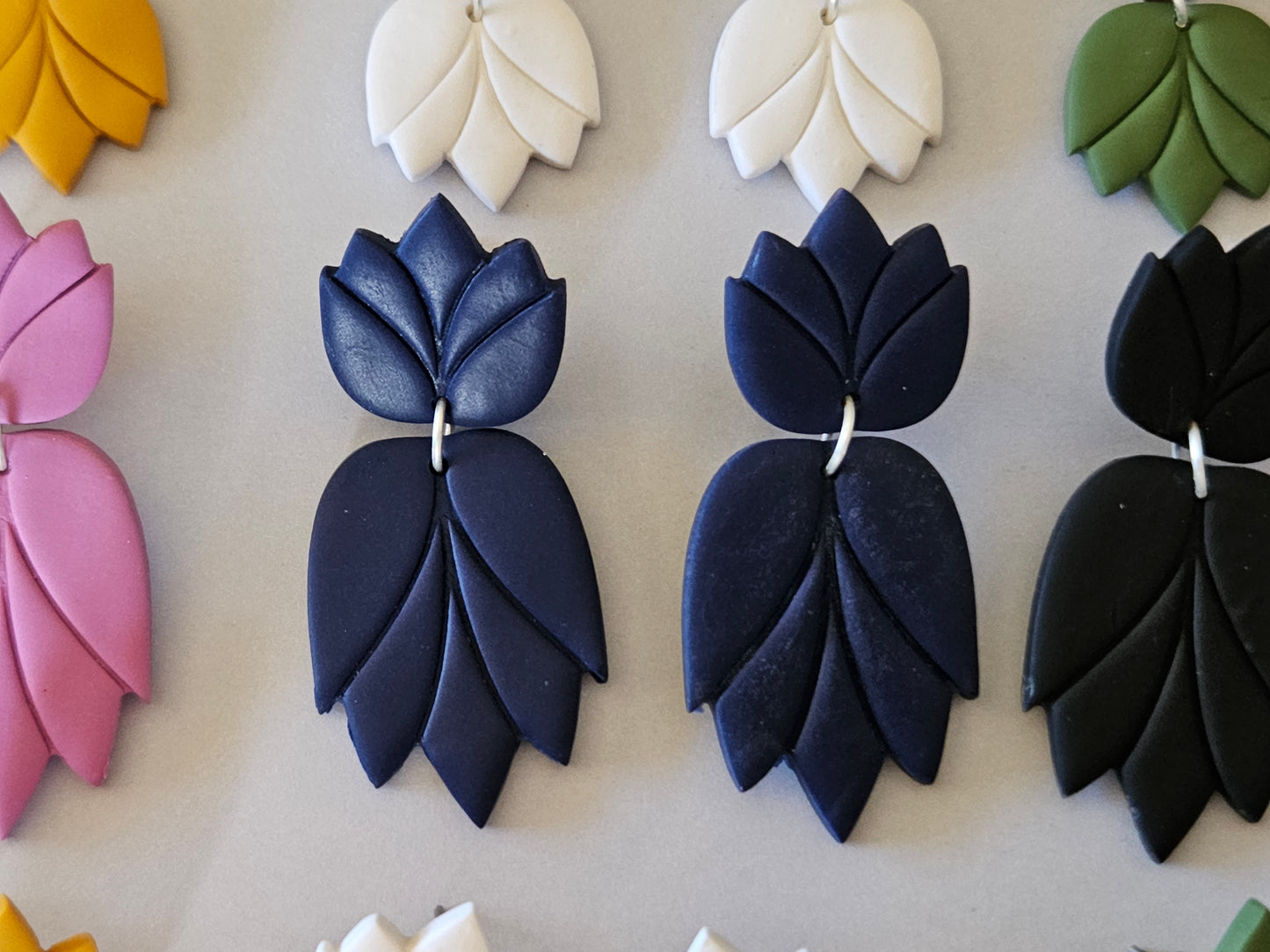 Accent Navy Large Earrings