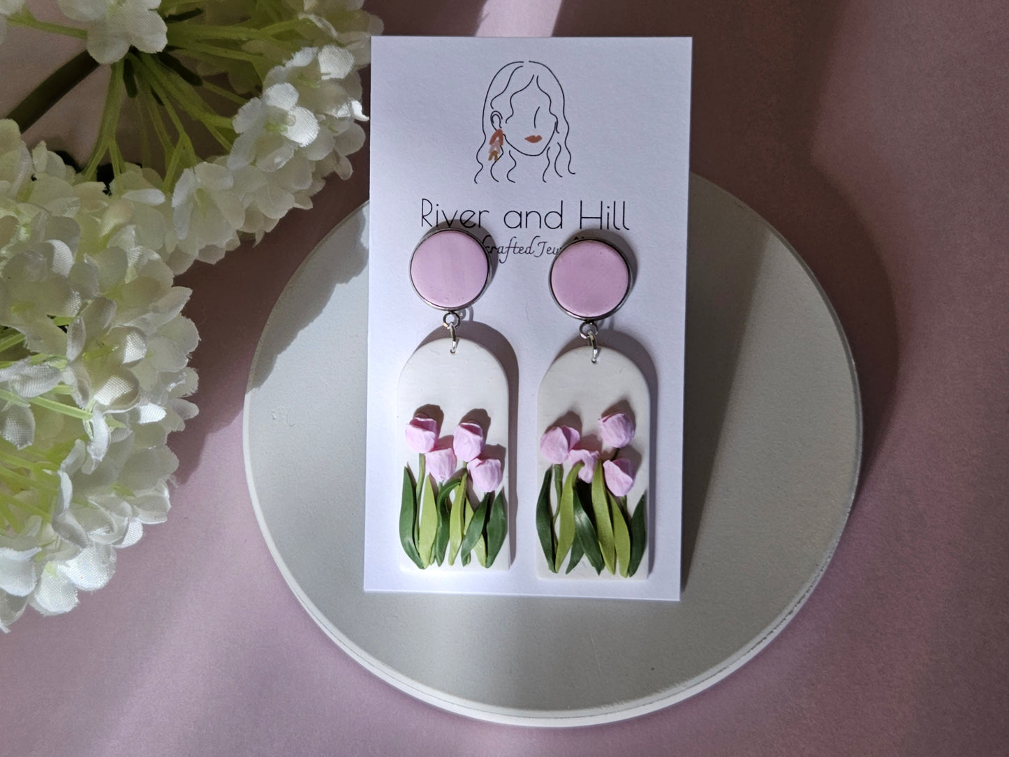 Tulip Arch Pink Earrings