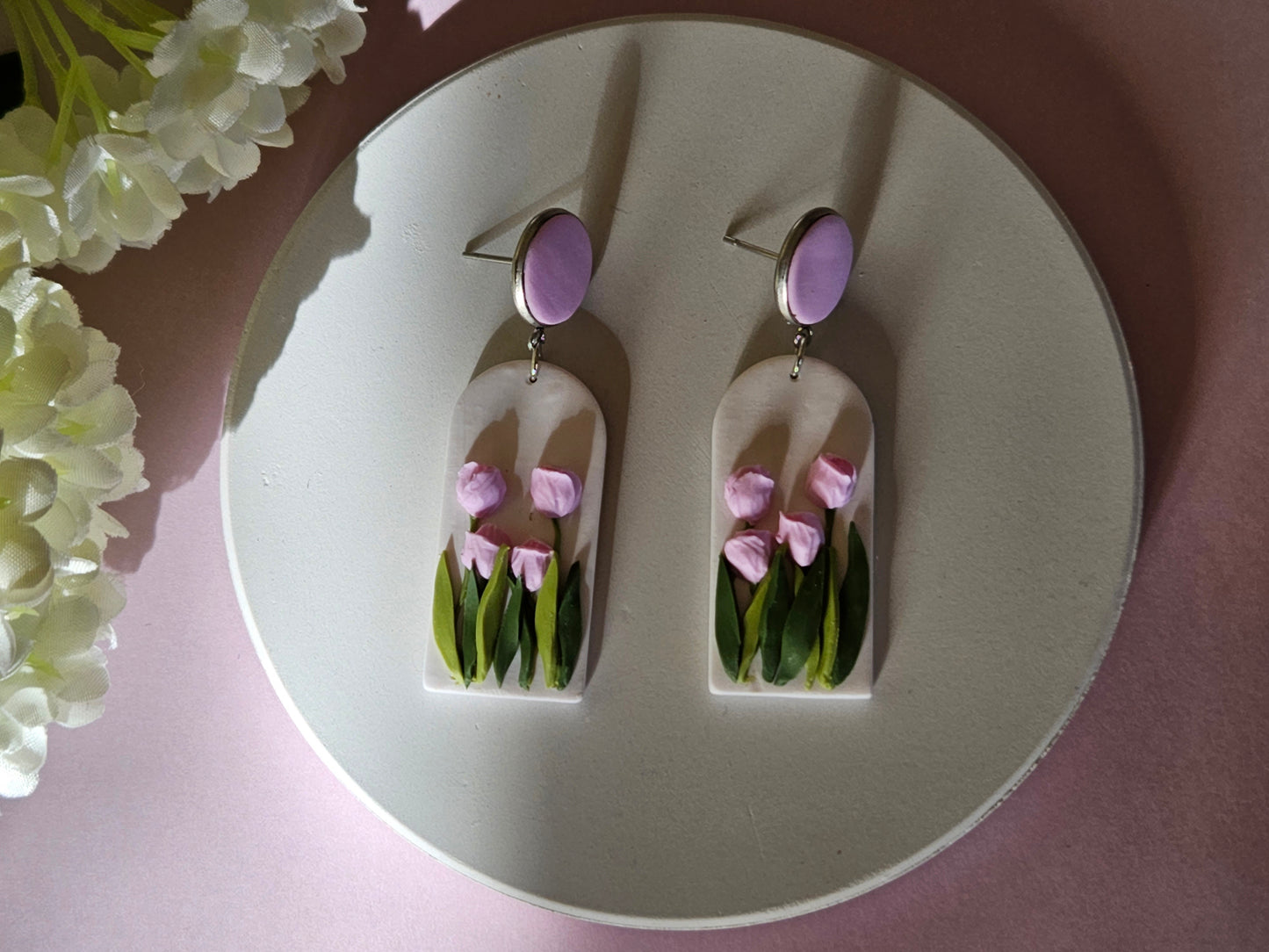 Tulip Arch Pink Earrings