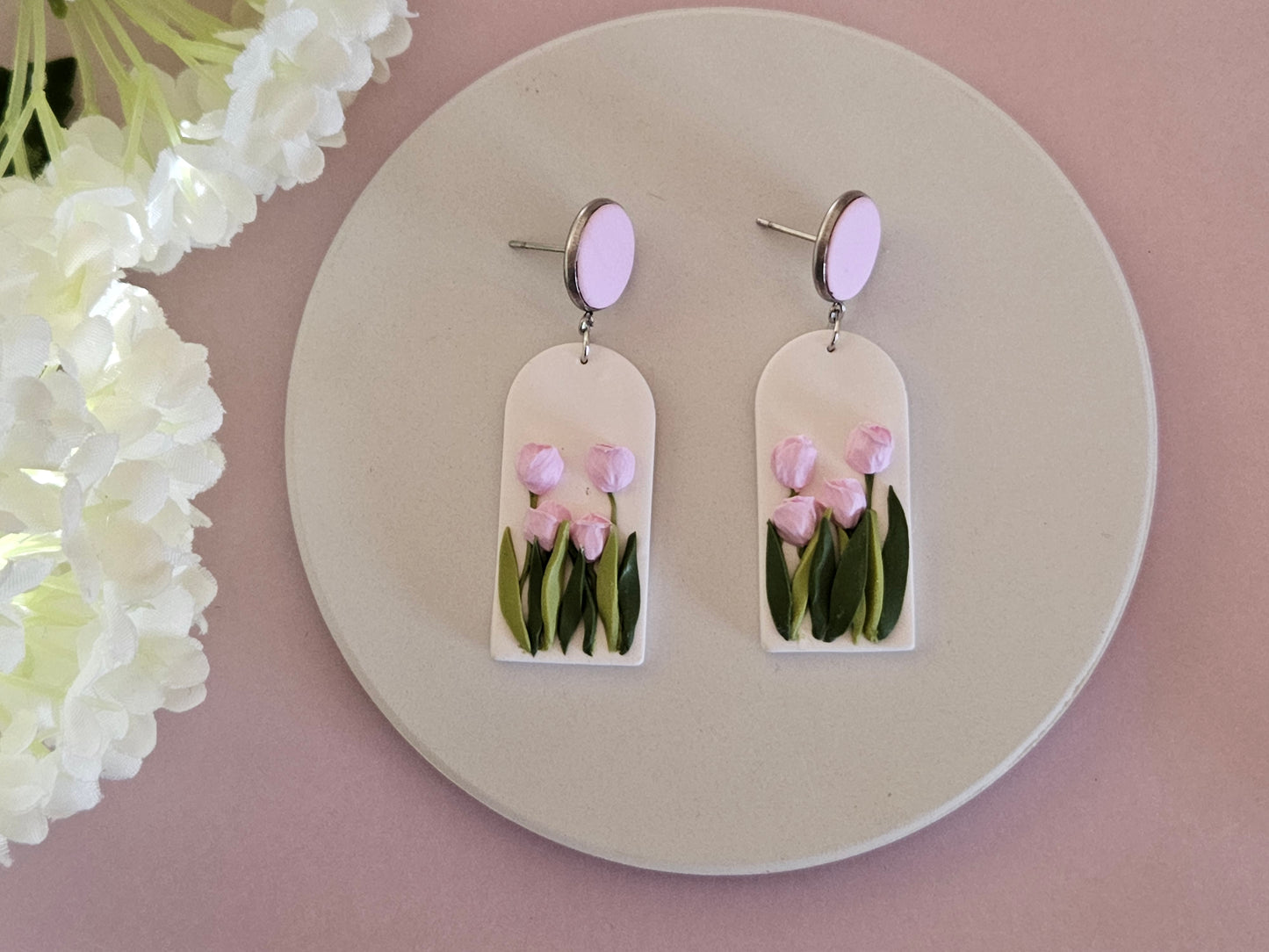 Tulip Arch Pink Earrings