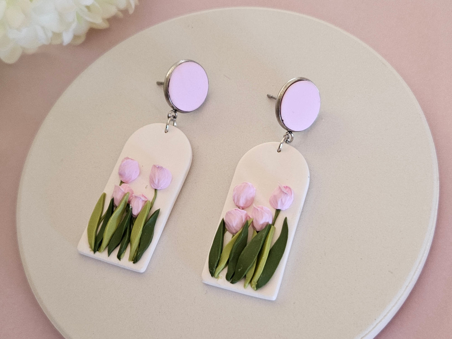 Tulip Arch Pink Earrings