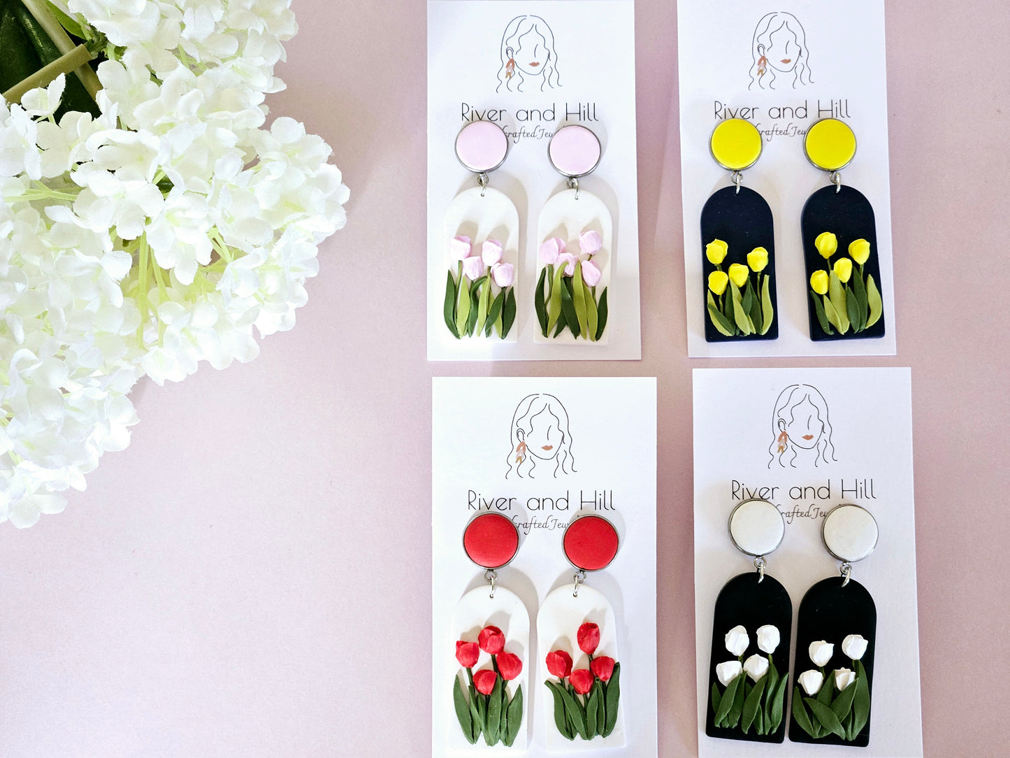 Tulip Arch Pink Earrings