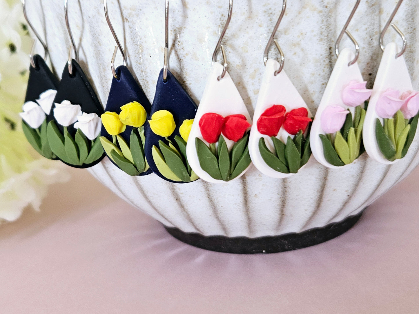 Tulip Small Droplet Navy Earrings