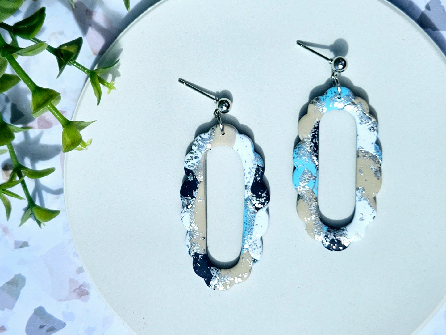 Colour Palette Blue Frame Earrings