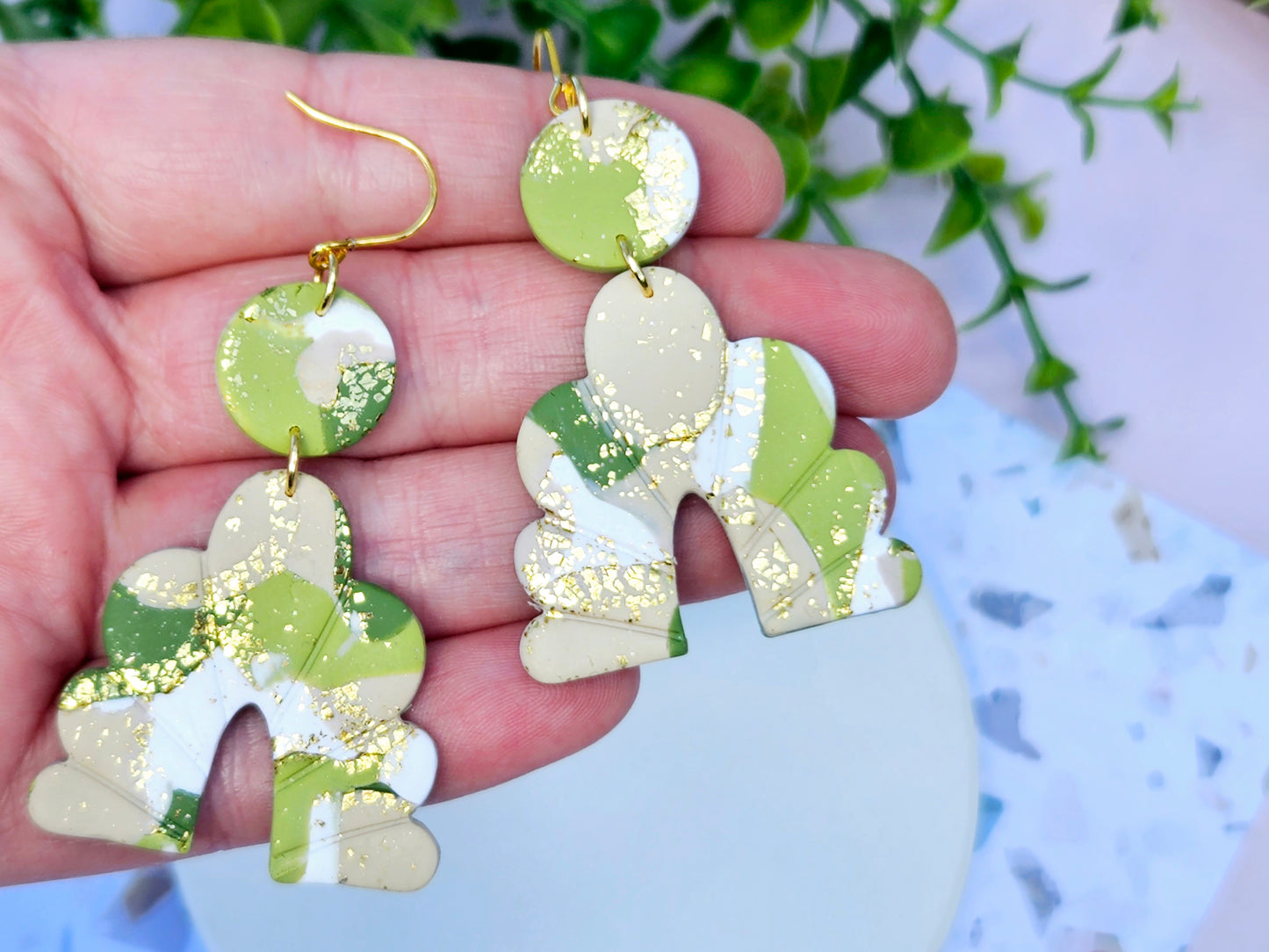 Colour Palette Green Statement Earrings