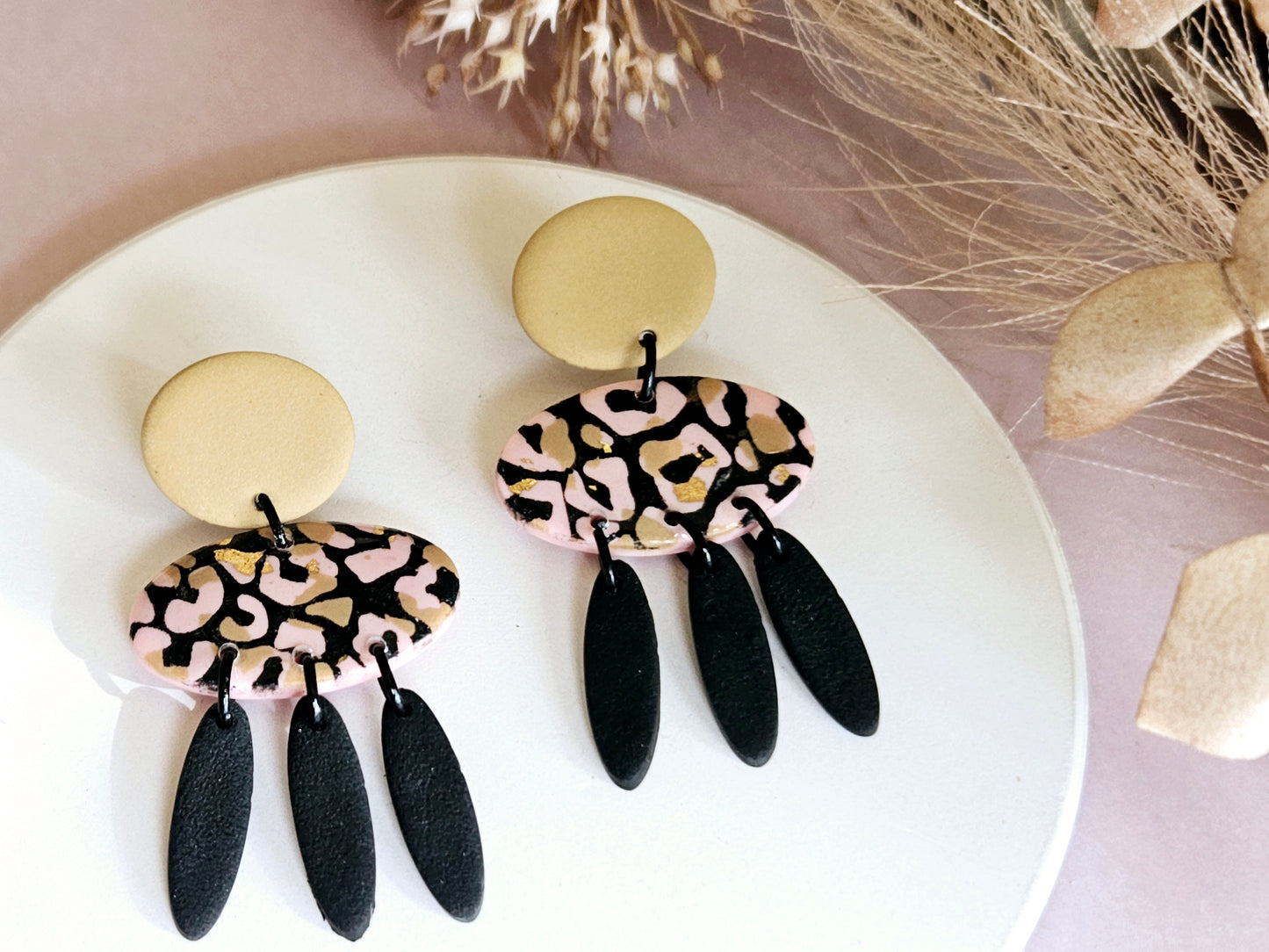 Leopard Print Dangle Earrings