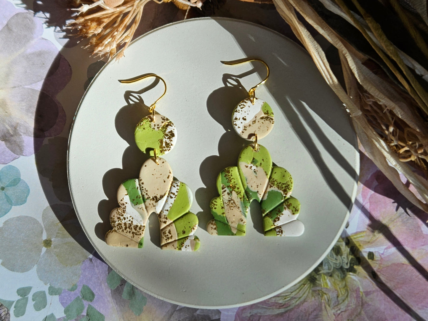 Colour Palette Green Statement Earrings