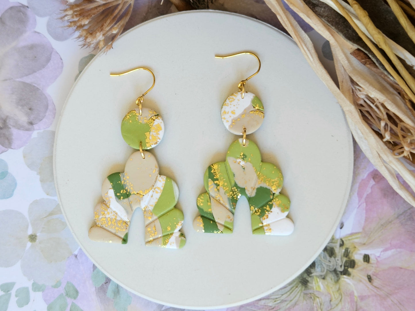 Colour Palette Green Statement Earrings