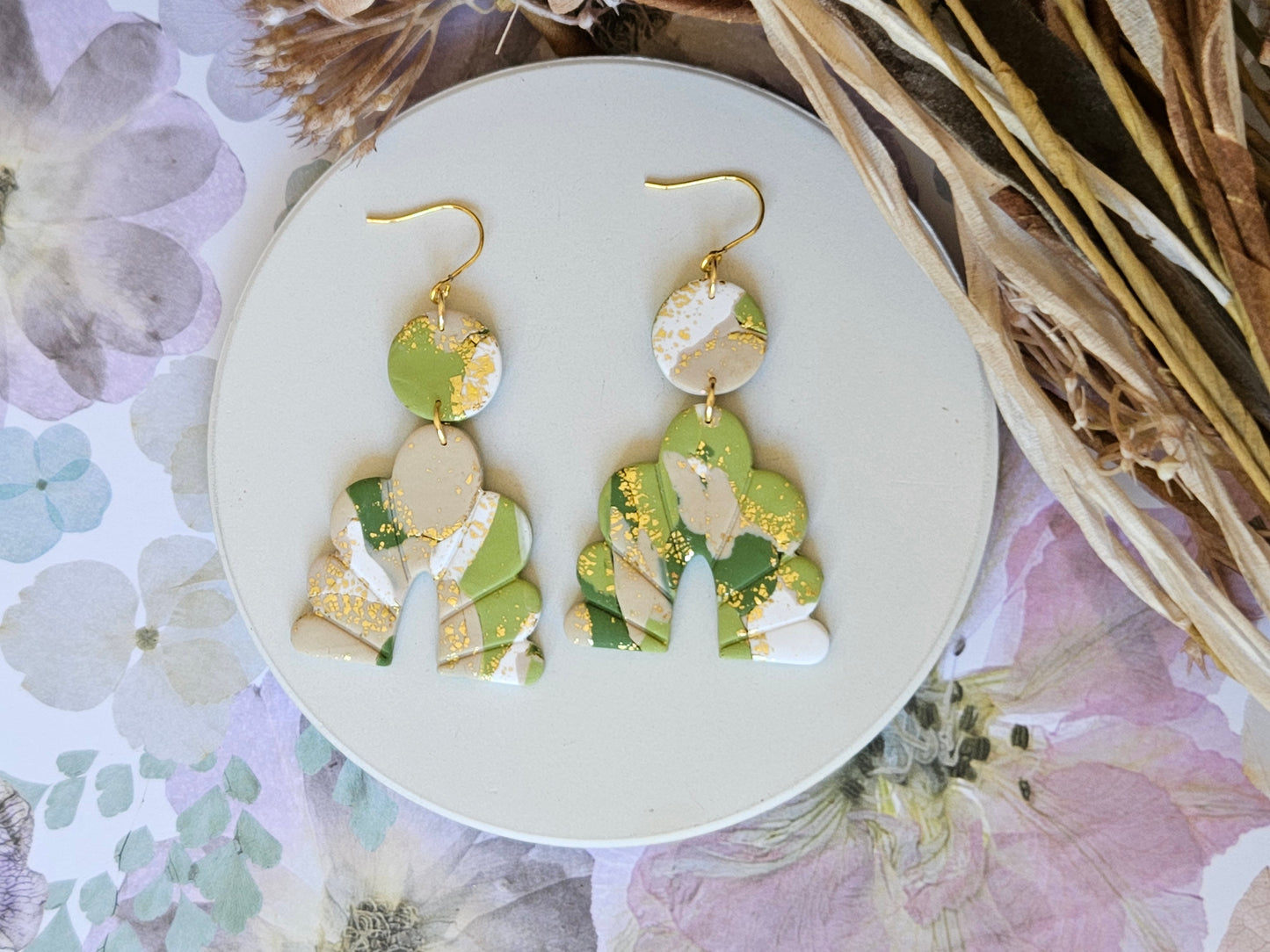 Colour Palette Green Statement Earrings