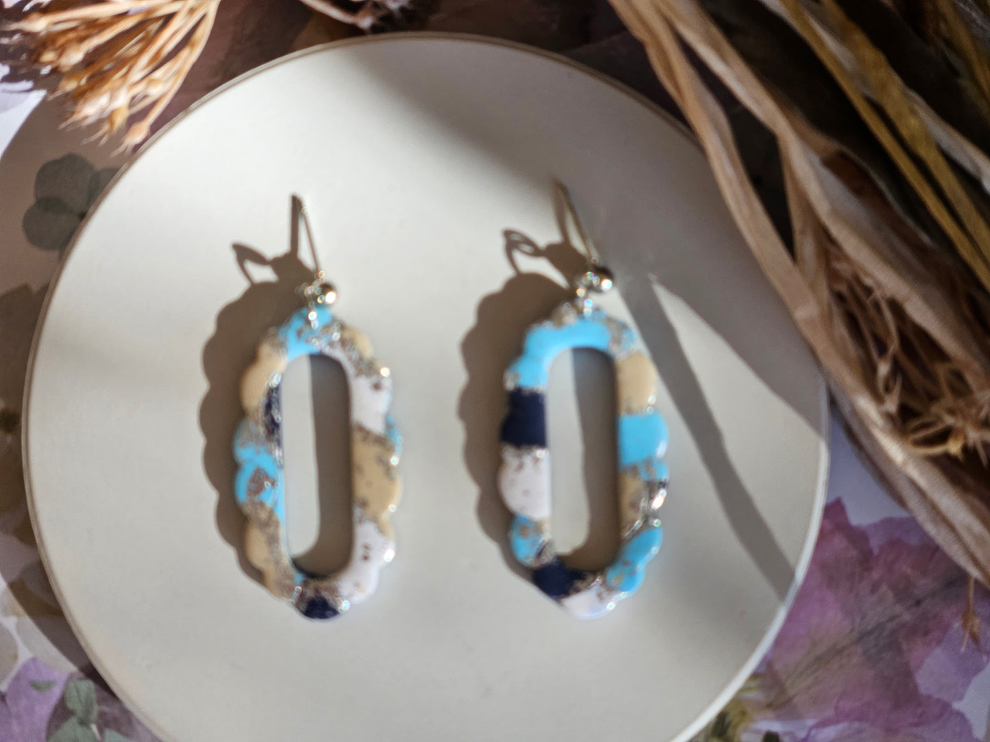 Colour Palette Blue Frame Earrings