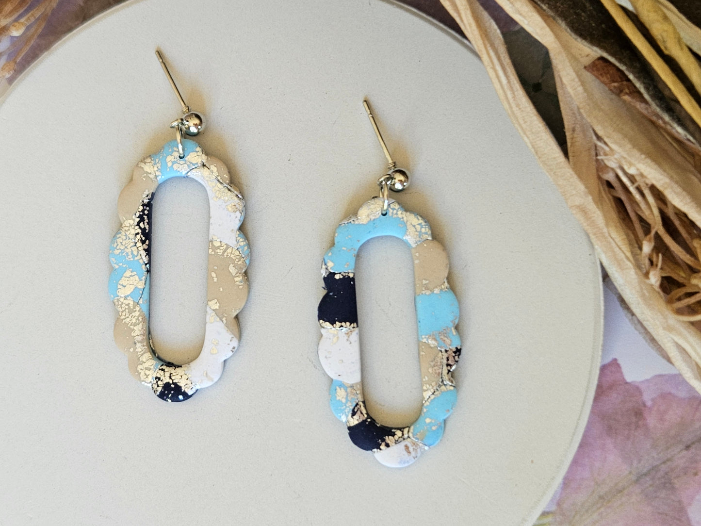 Colour Palette Blue Frame Earrings