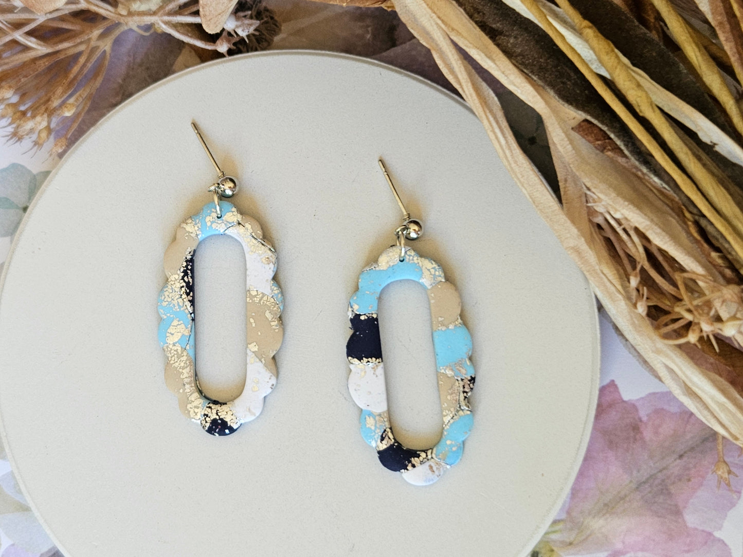 Colour Palette Blue Frame Earrings