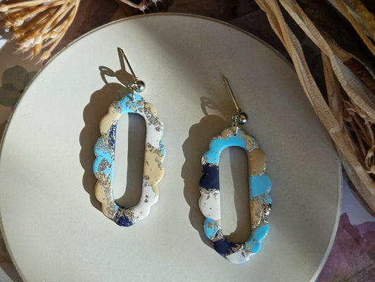 Colour Palette Blue Frame Earrings