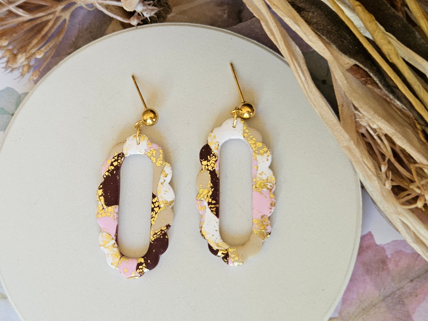 Colour Palette Pink Frame Earrings