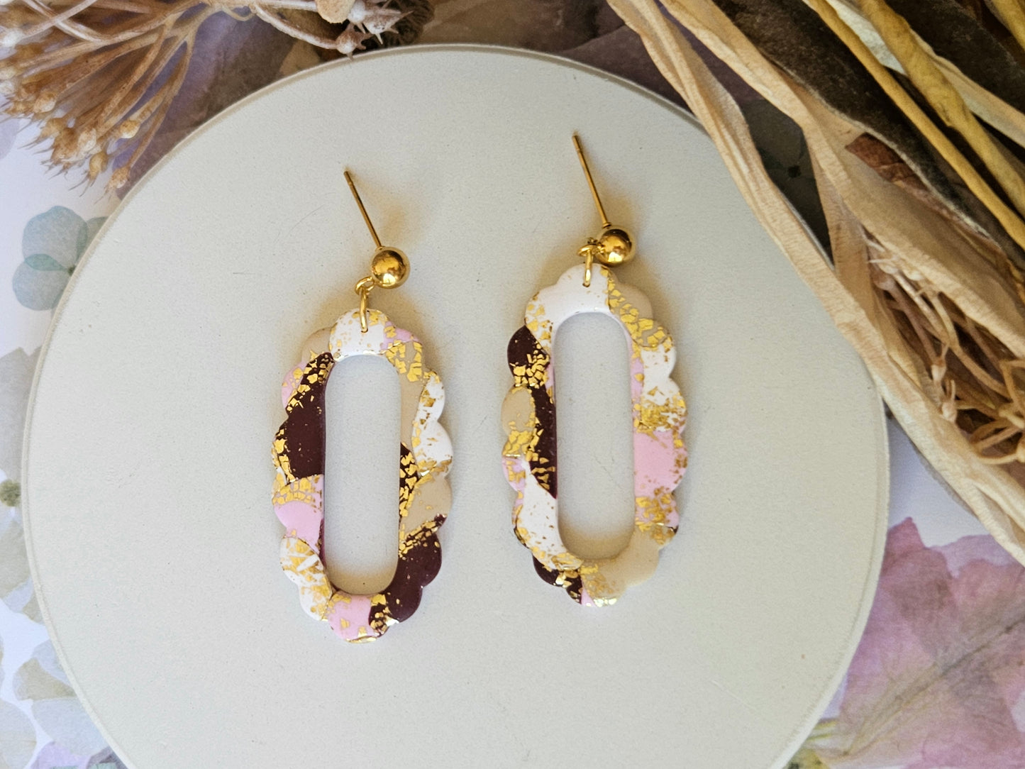 Colour Palette Pink Frame Earrings