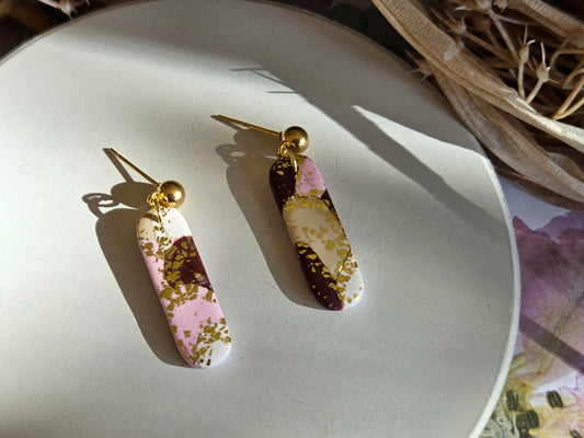 Colour Palette Pink Mini Bar Earrings