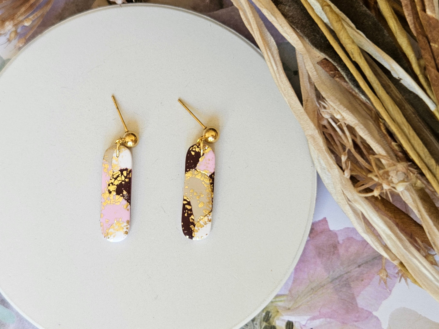 Colour Palette Pink Mini Bar Earrings